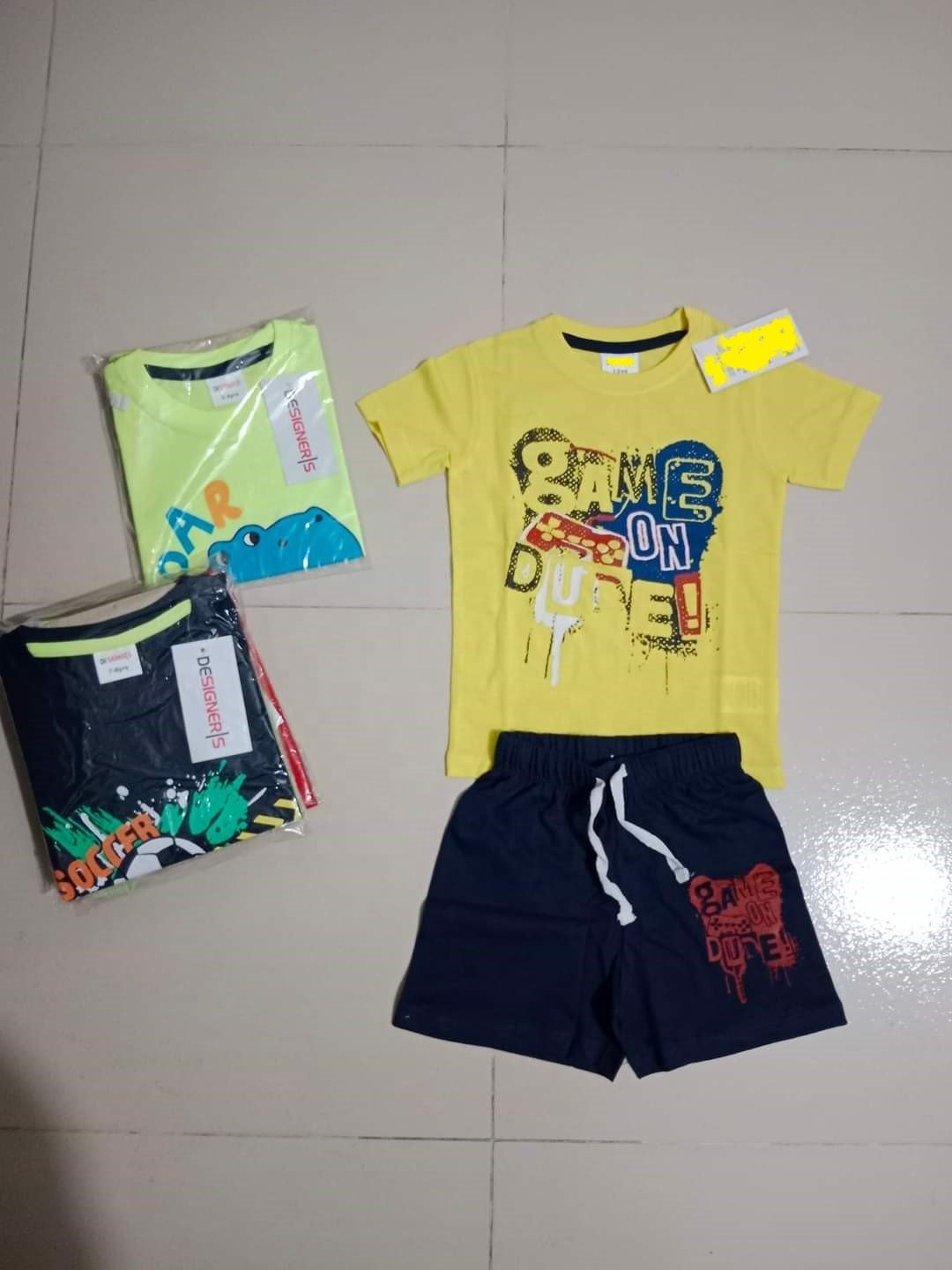Summer Wholesale Children Kids Clothes Short Sleeve Baby T Shirt Boys Clothing Set Spring Cotton Quantity Custom Time Lead Suit