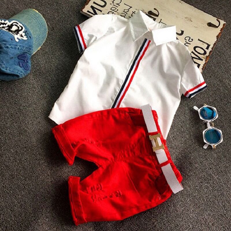 Alibaba Express Turkiye Kids Flower T-Shirts And Shorts Pants Clothes Sets For Boys