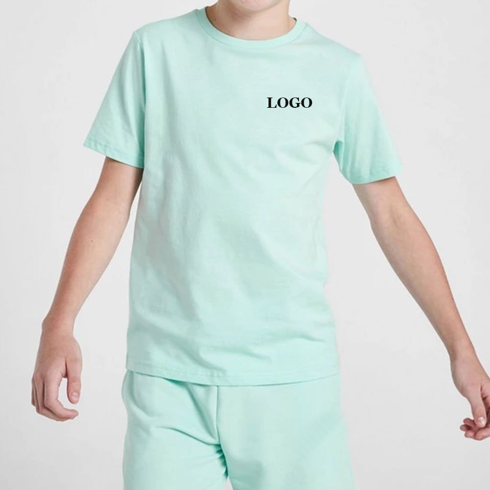 2024 Customised Cotton Summer Casual Boys Tshirt & Shorts 2 Piece Set For Kids / Factory Rate Plain Crew Neck Tshirt & Shorts