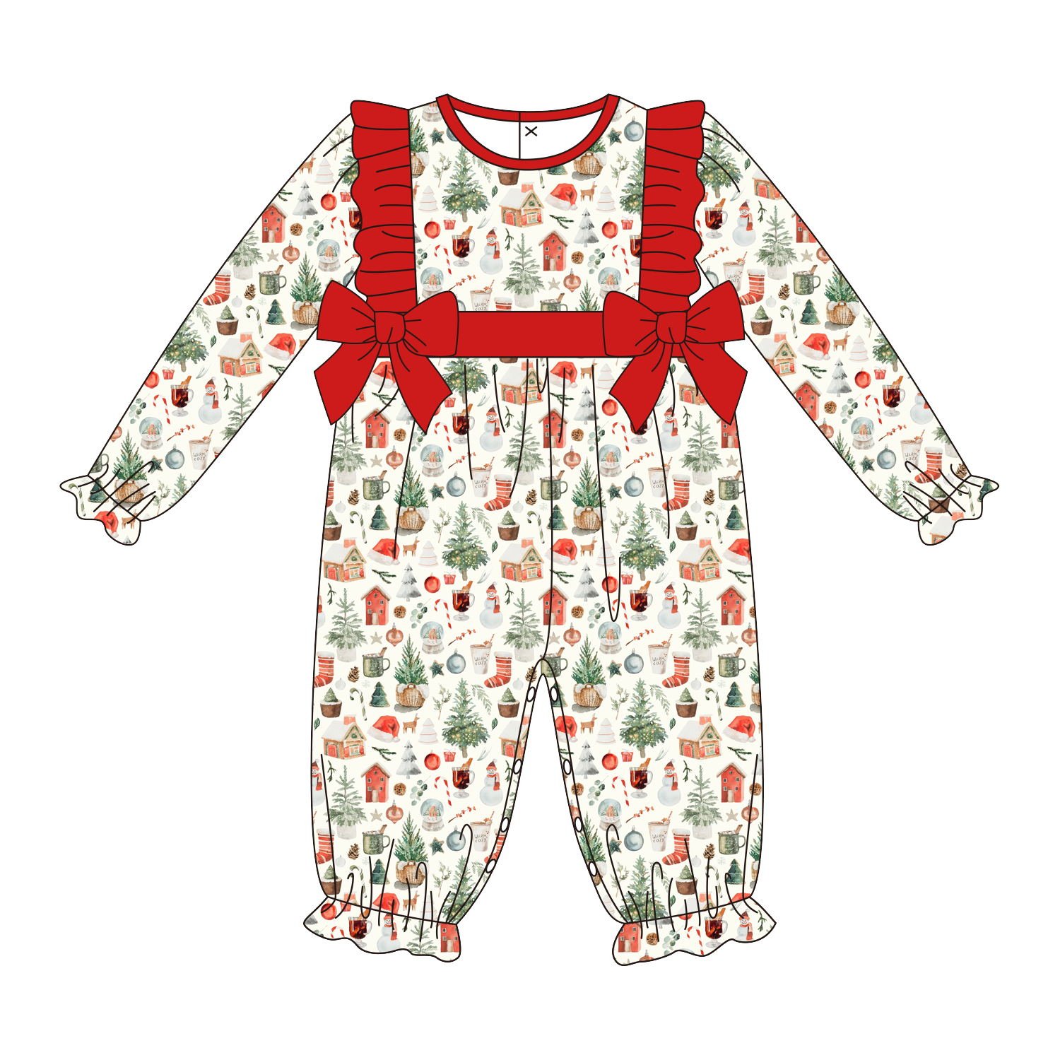 Boyis boutique custom new Born Baby Clothes Sets Christmas print clothing for baby boys