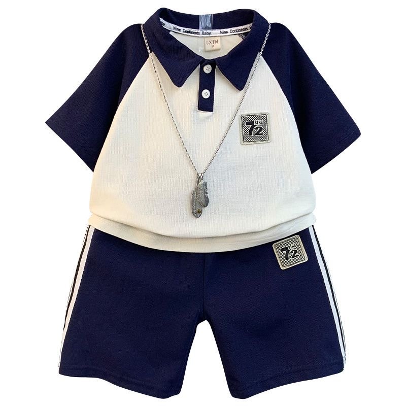 Modern Wholesale Summer Baby Suit T-shirt and Shorts 2pcs Teenagers Boys Clothes Sets