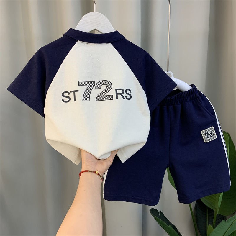 Modern Wholesale Summer Baby Suit T-shirt and Shorts 2pcs Teenagers Boys Clothes Sets