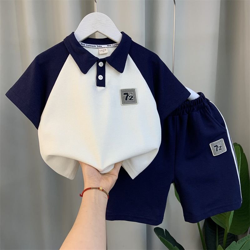 Modern Wholesale Summer Baby Suit T-shirt and Shorts 2pcs Teenagers Boys Clothes Sets