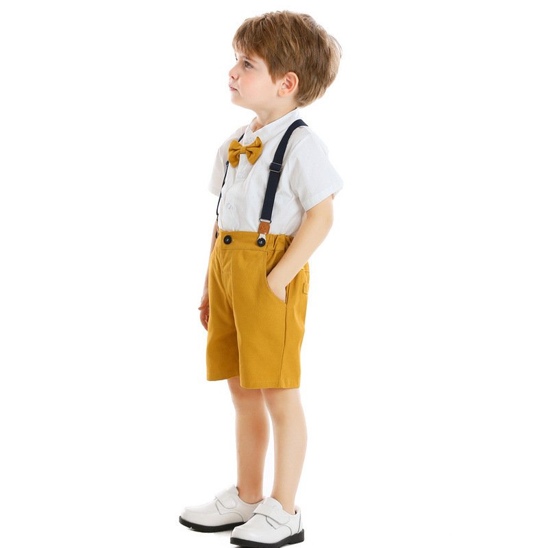2021 Hot sale Gentleman Kid Boys Clothes Short sleeve shirt +pants 2PCS Baby Boy Clothing Sets BM894