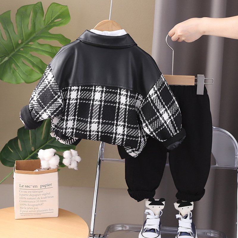 2024 Boys' autumn clothing baby set 2024 new children's clothing long sleeved three piece set