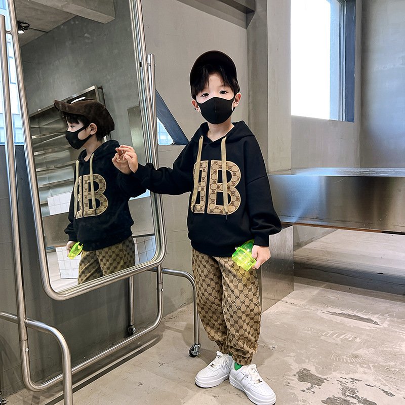 fashion boys spring set 95% cotton long sleeve boys clothing sets 9 years old boy casual style sets with letter pattern