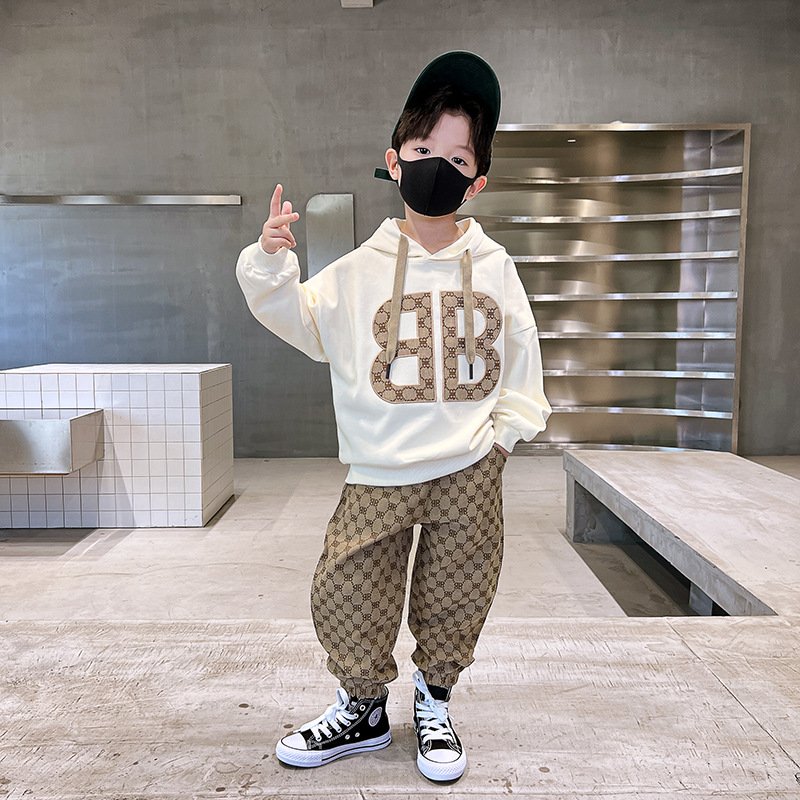fashion boys spring set 95% cotton long sleeve boys clothing sets 9 years old boy casual style sets with letter pattern