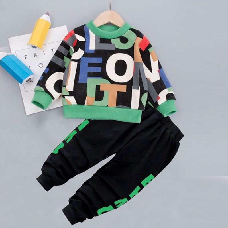 Boys' Clothes Children's Clothing Sets New Autumn Long Sleeve Active Suits Letter Print Baby Clothes 2pcs Boy Set