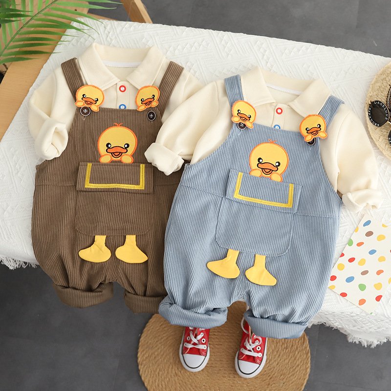 Boys autumn suits stylish new children spring and autumn cartoon overalls baby children spring and autumn clothes
