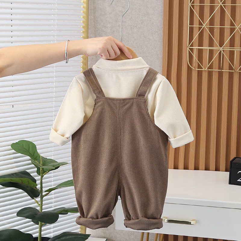 Boys autumn suits stylish new children spring and autumn cartoon overalls baby children spring and autumn clothes