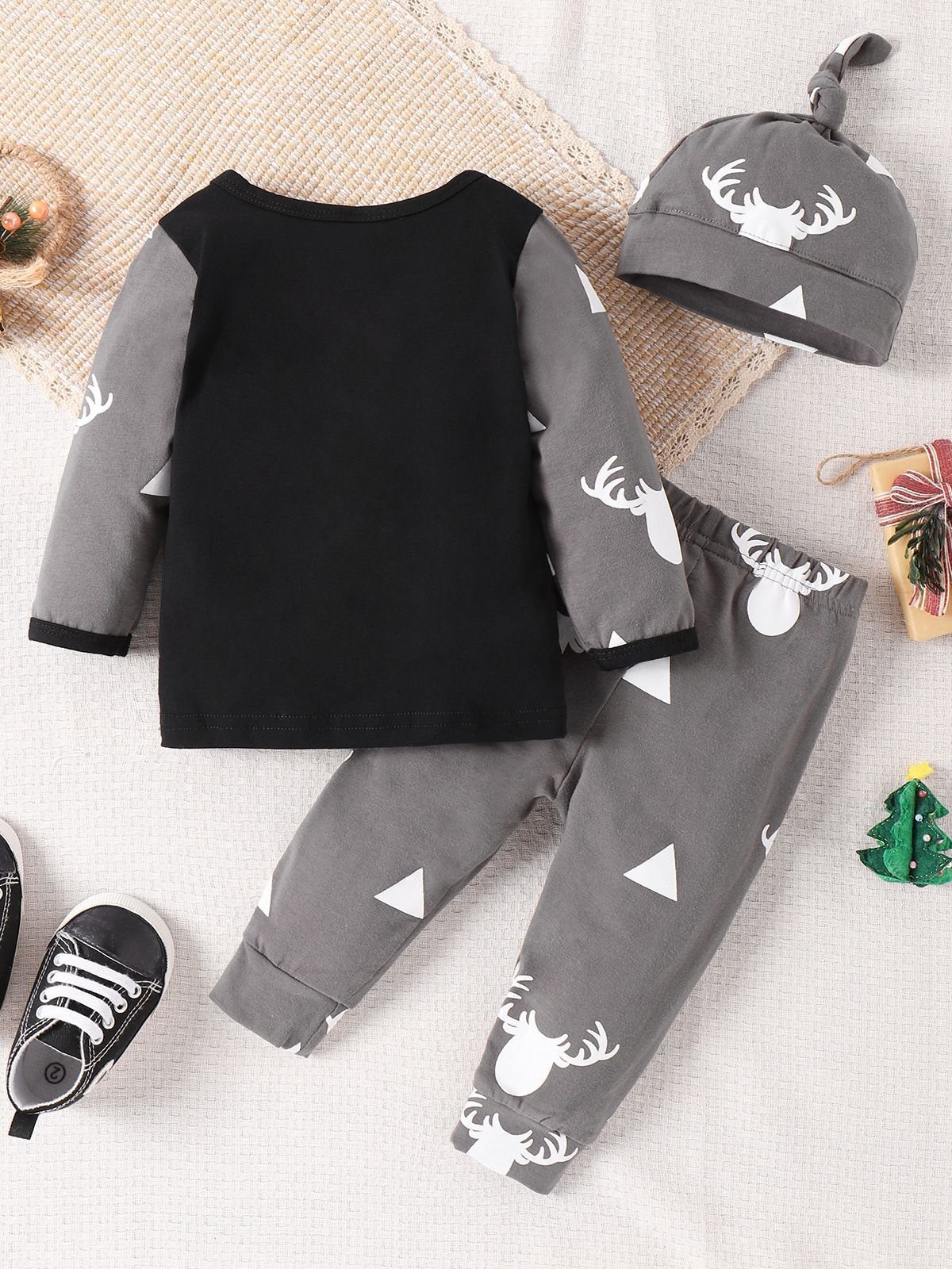 High quantity Baby Children comfortable home suit set girls and boys warm T-shirt 3 piece set