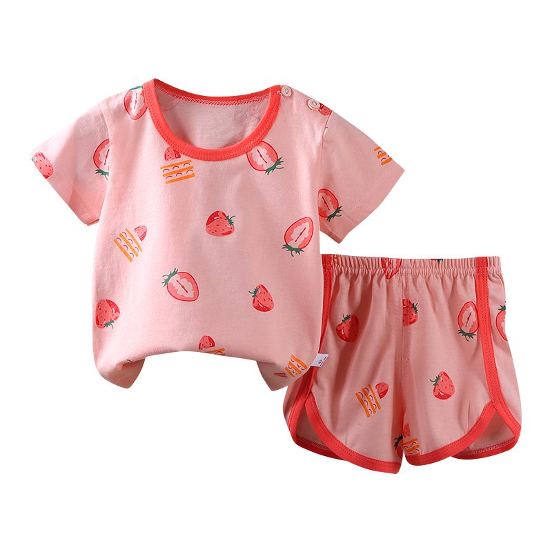 Boy's Summer Casual Clothing Set 100% Cotton Solid Fabric High Quality Kids Wear Newborns 9-Year-Olds Printed Logo Going Suit
