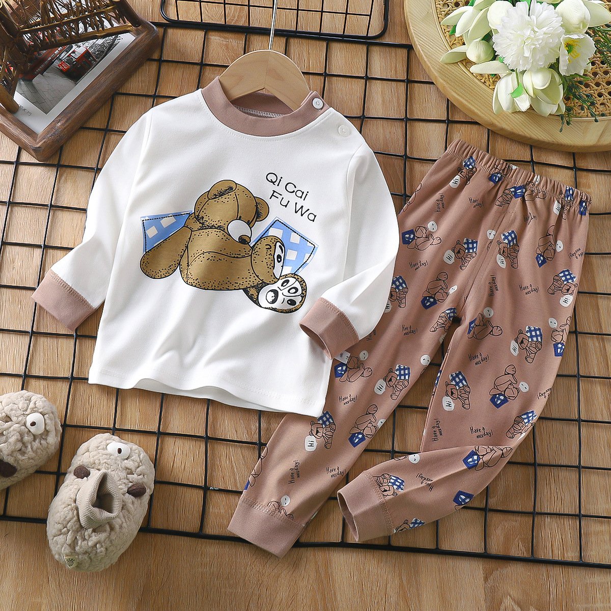 0-6-year-old children's cotton warm warm pajamas wholesale