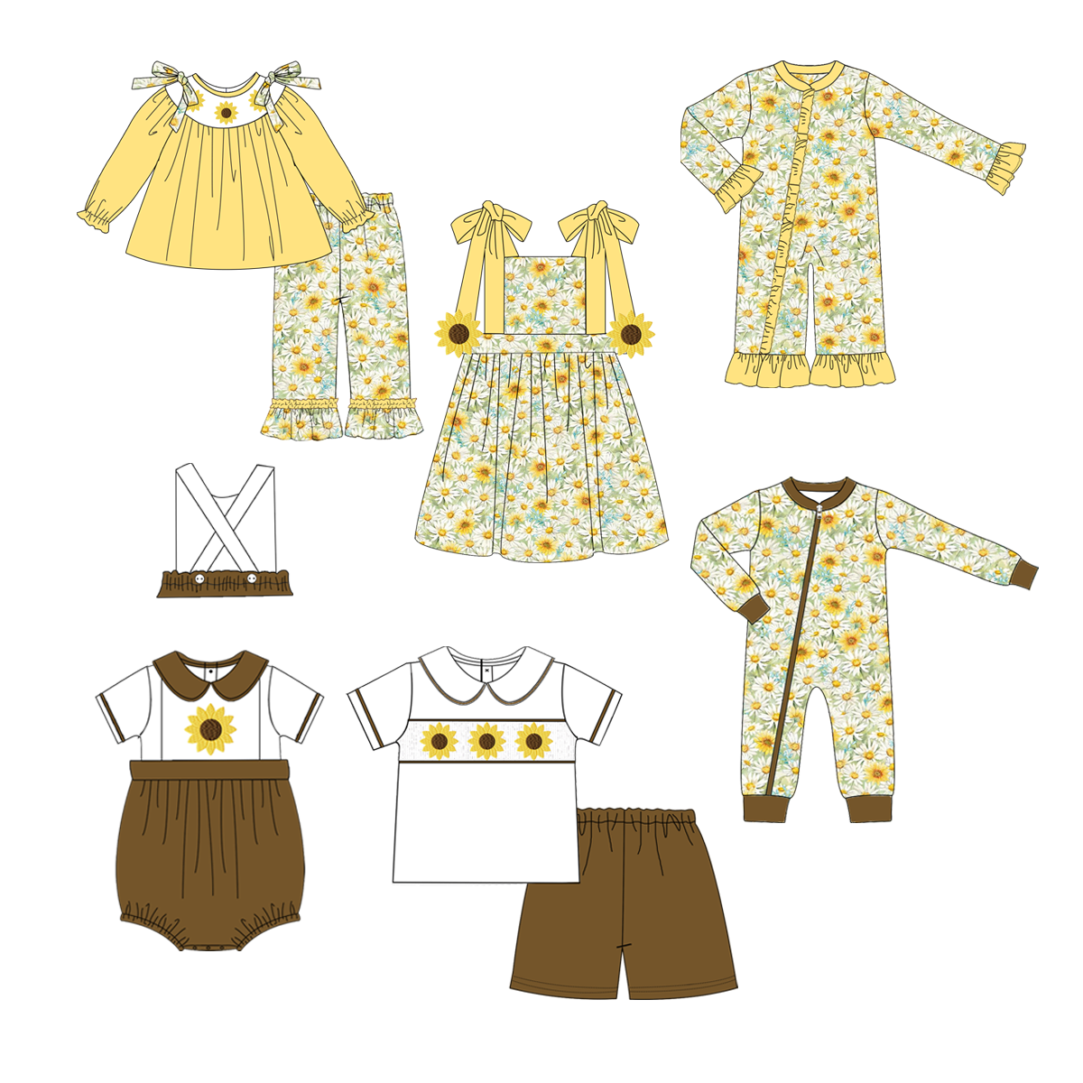 Fall Halloween pumpkin smocked baby clothing set kids outfits boy sleepwear boy clothing set