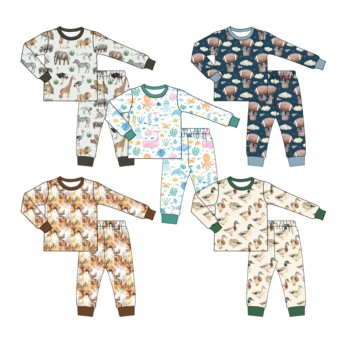 Fall Halloween pumpkin smocked baby clothing set kids outfits boy sleepwear boy clothing set