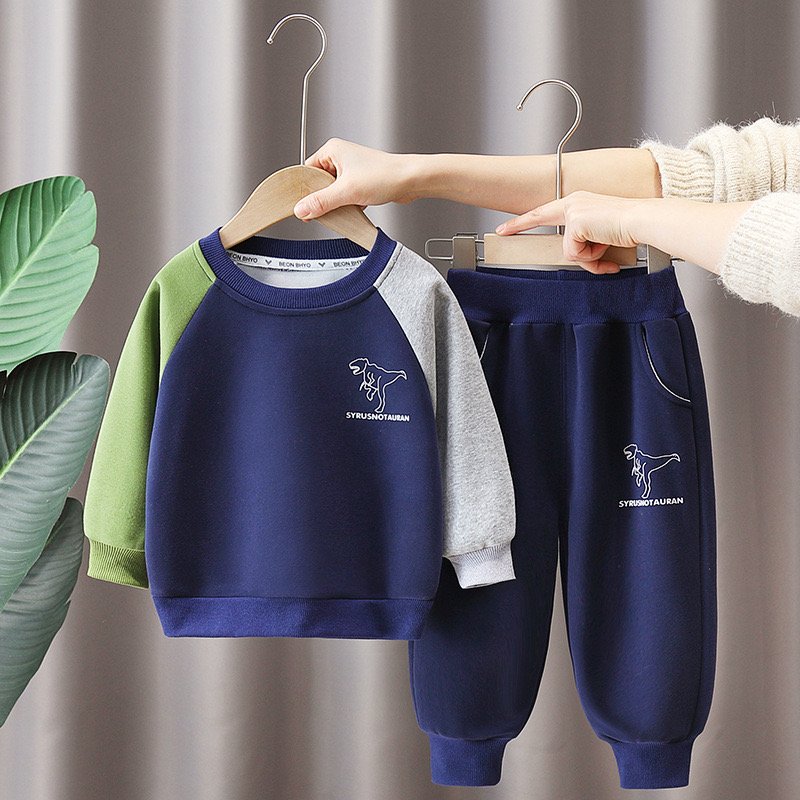 Boys' Clothing Set 2024 Spring and Autumn Boys long Sleeve Dinosaur Sweatsuits kids setsTwo Piece Set kids tracksuit