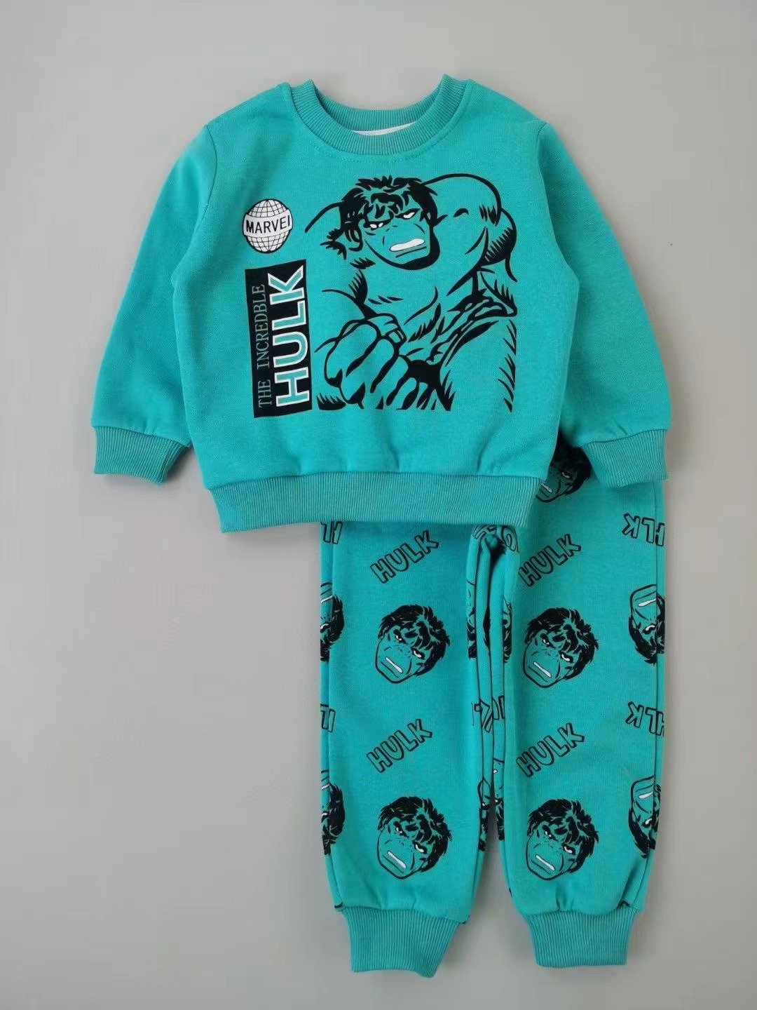 Brand new wholesale Apparel stock kids fleece tracksuit for boys fleece jogger set