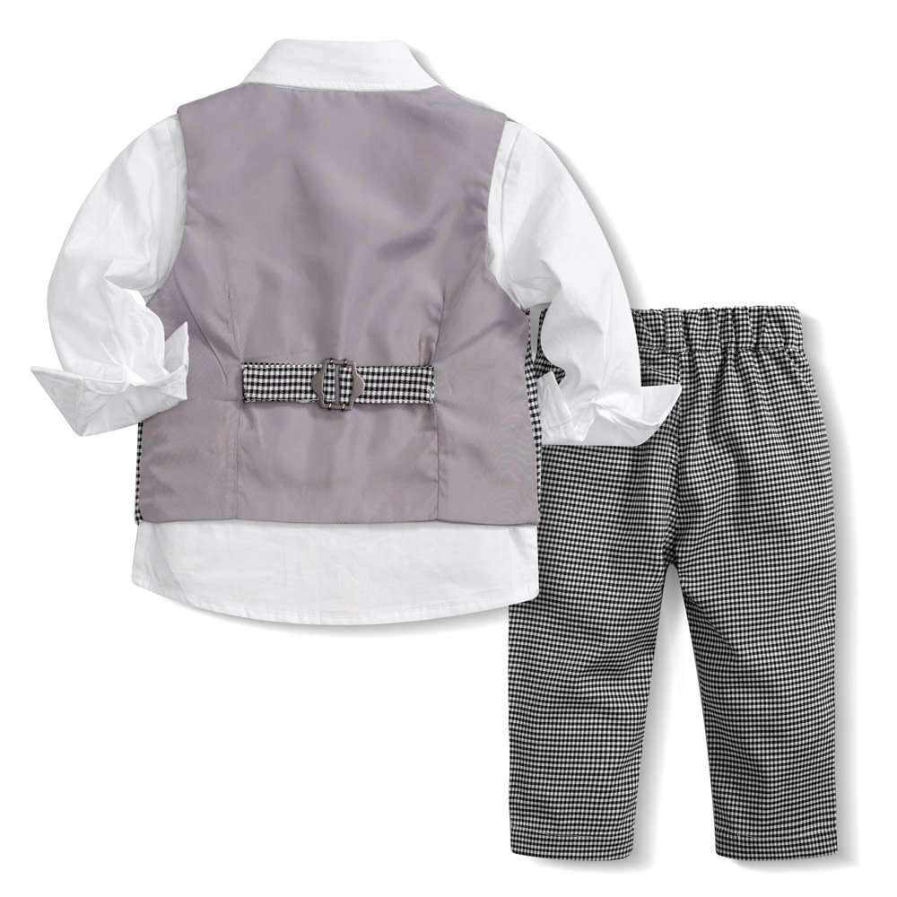 Boutique Children Clothes 1 to 6 Years Birthday Party Suit with Flower Toddler Boys Sets 2pcs Boys Clothing Sets Ring Bearer