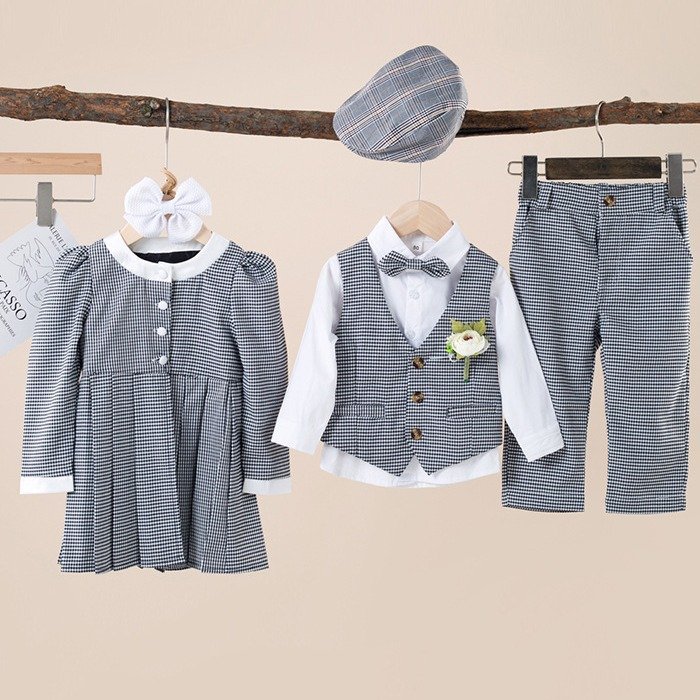 Boutique Children Clothes 1 to 6 Years Birthday Party Suit with Flower Toddler Boys Sets 2pcs Boys Clothing Sets Ring Bearer