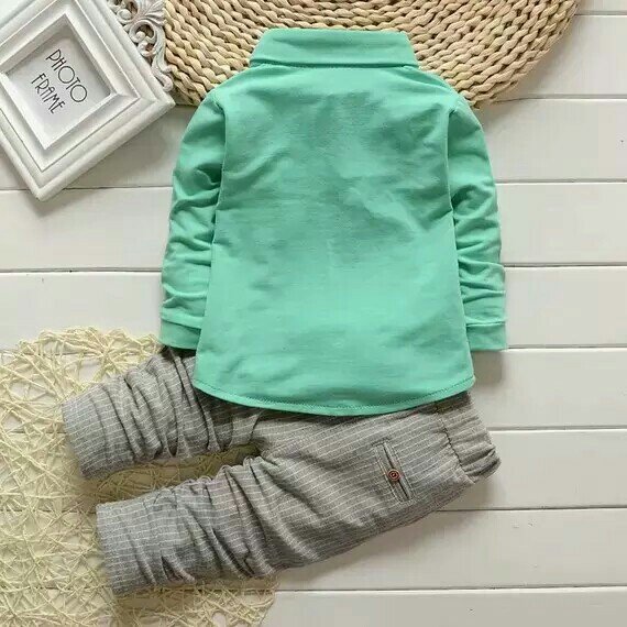 Wholesale Kids Clothing Autumn Baby Clothes Long Sleeve Boys Shirt Trousers Two Piece Set Boy Clothing Sets