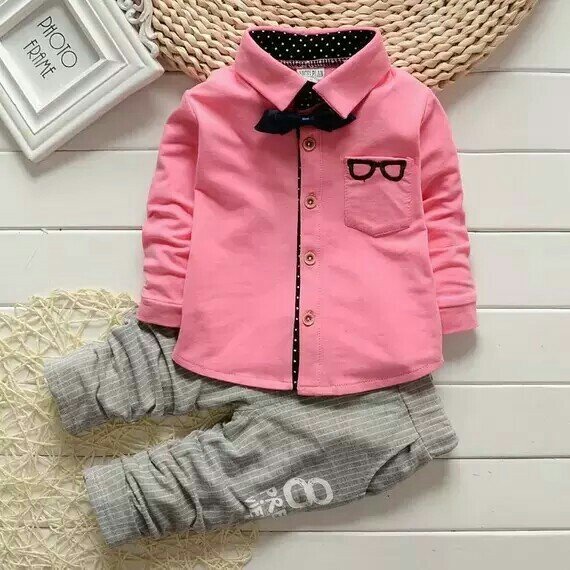Wholesale Kids Clothing Autumn Baby Clothes Long Sleeve Boys Shirt Trousers Two Piece Set Boy Clothing Sets