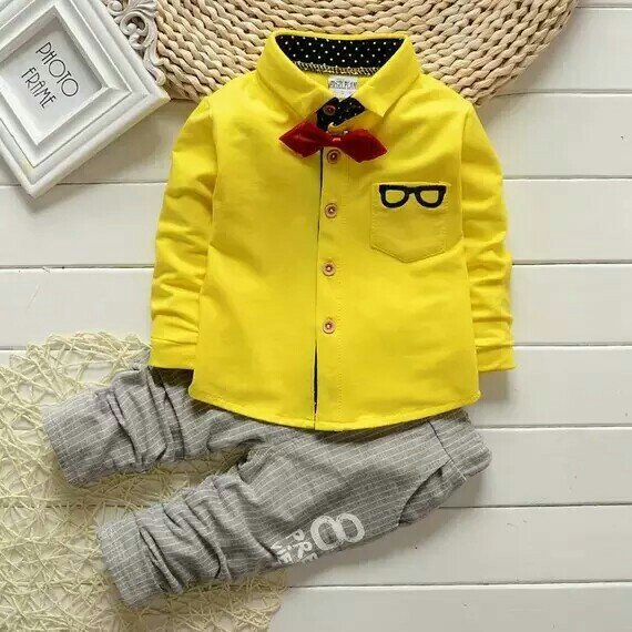 Wholesale Kids Clothing Autumn Baby Clothes Long Sleeve Boys Shirt Trousers Two Piece Set Boy Clothing Sets