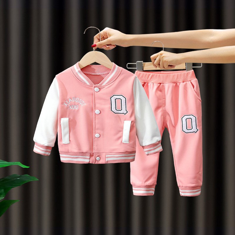 Factory Directly Autumn Boys Clothes Two Piece Sports Baseball Jacket Pants Set Boys Casual Clothes Set
