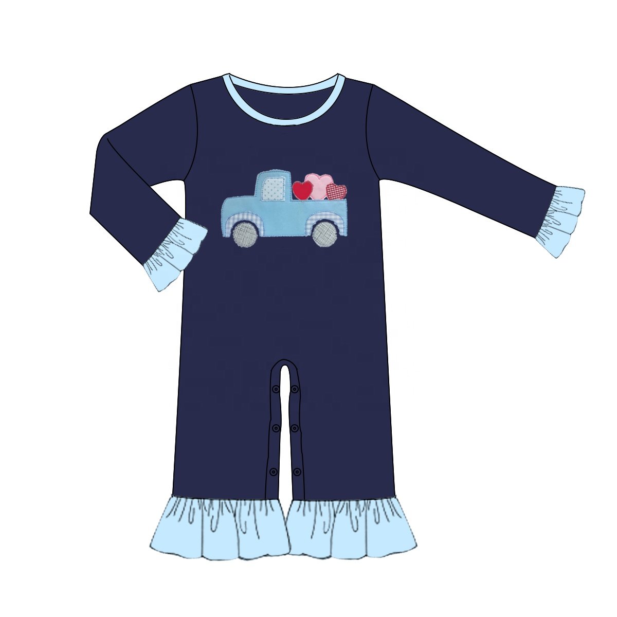 Custom kids clothing boy Valentine's Day applique family matching outfits toddler boy clothing sets