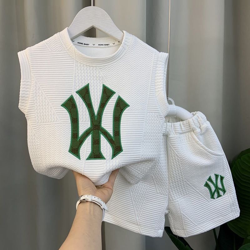 2023 Summer New Set for Boys and Girls Korean version of internet celebrity baby thin tank top handsome two-piece set trend