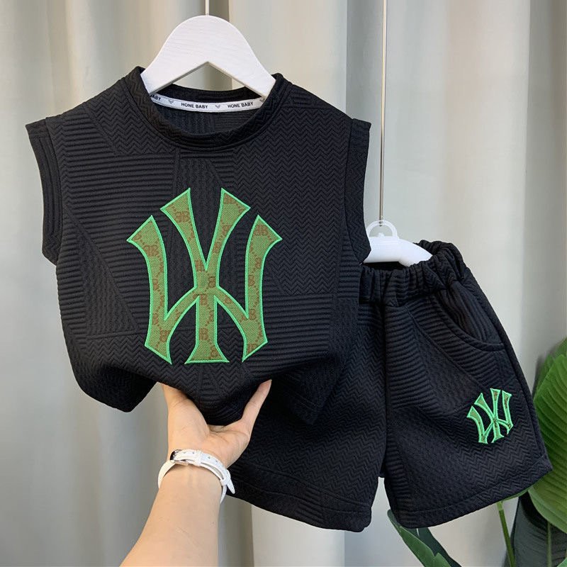 2023 Summer New Set for Boys and Girls Korean version of internet celebrity baby thin tank top handsome two-piece set trend