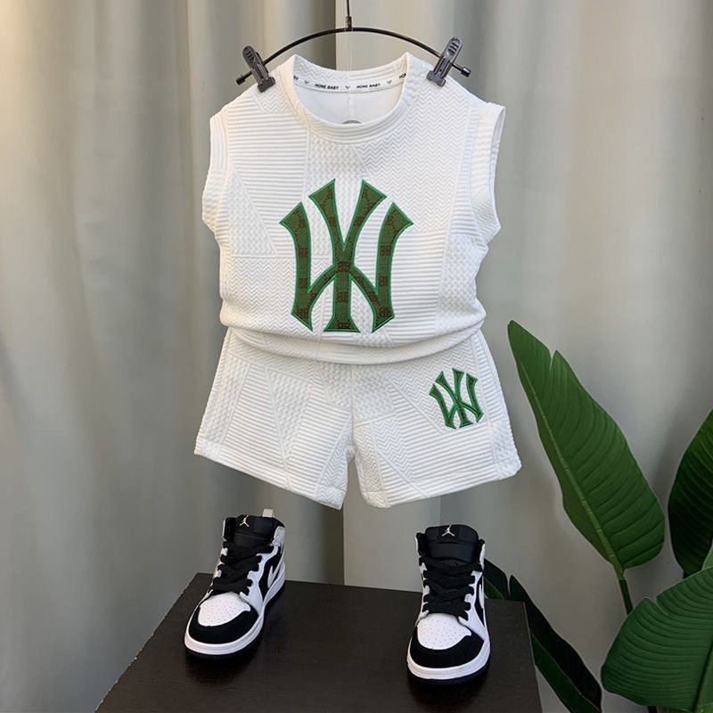 2023 Summer New Set for Boys and Girls Korean version of internet celebrity baby thin tank top handsome two-piece set trend