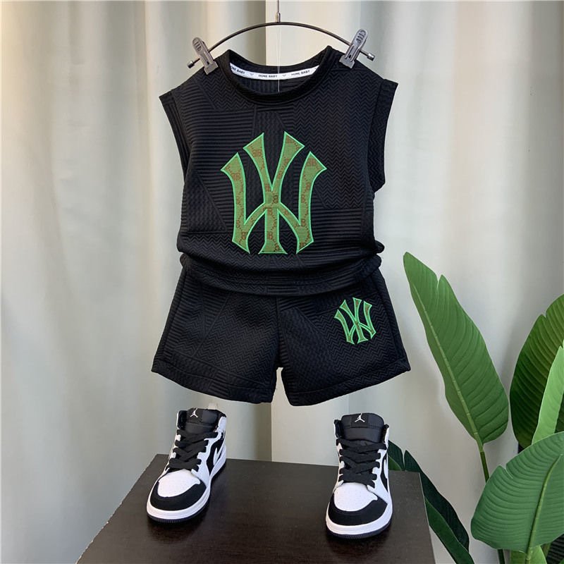 2023 Summer New Set for Boys and Girls Korean version of internet celebrity baby thin tank top handsome two-piece set trend