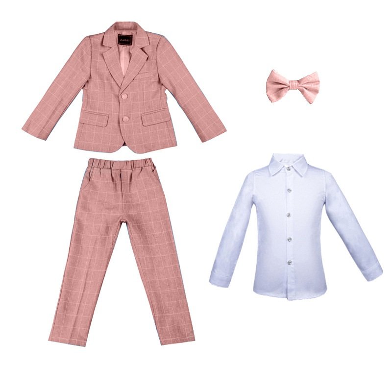 Kids Clothes New Boys Celebration Dress Coat Pant Vest Shirt Bow Tie Suit Wedding Suit Boys Clothing Sets