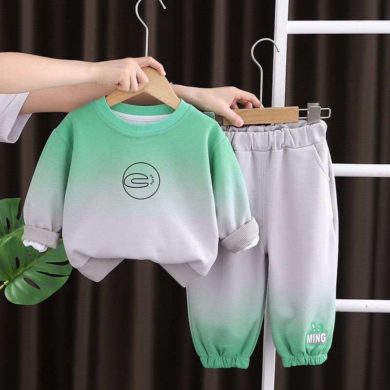 Babies clothes set for autumn Casual Kids Clothing Set Solid Pattern Style Children's long-sleeved hoodie set Outfit for boys