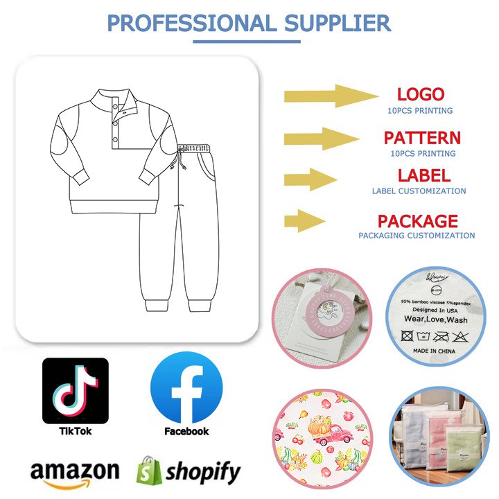 Boutique Spring Custom wholesale boy and girl jogger sets knitted jogger sets for girl clothes sets jogger pants for child