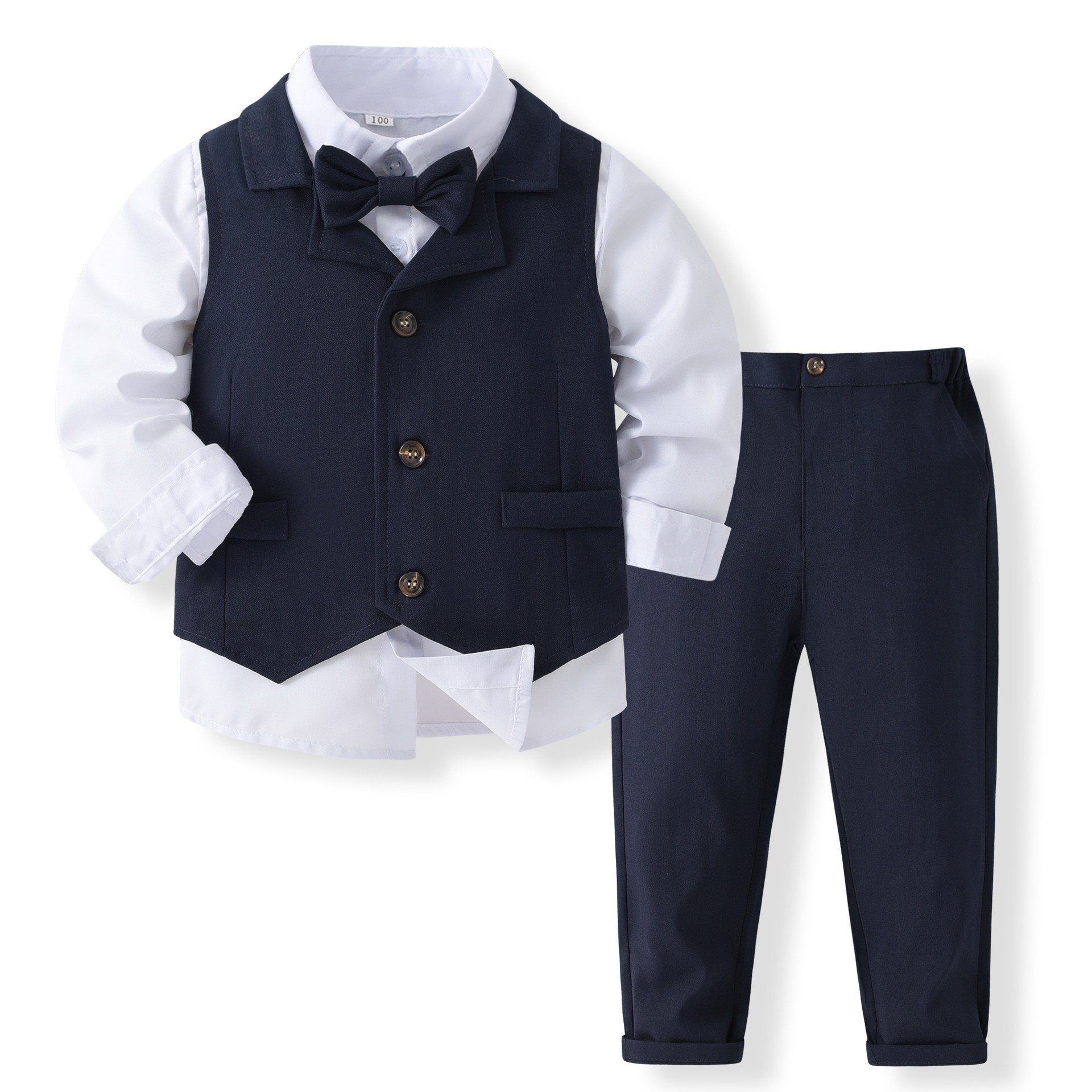 Autumn Children's Clothing Long Sleeve Shirt Suit Vest Pants Suit Boys