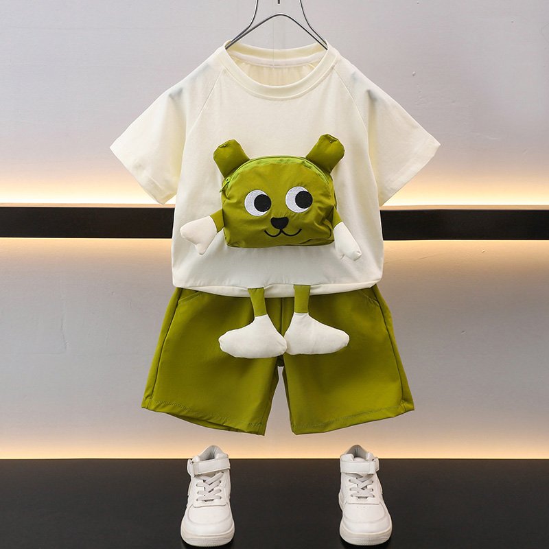 Fashion Kids clothing Boys' Summer Suit Boys' Cotton Casual Short Sleeve T-shirt + Shorts Set Baby's Clothes sets