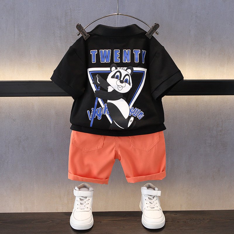 Fashion Kids clothing Boys' Summer Suit Boys' Cotton Casual Short Sleeve T-shirt + Shorts Set Baby's Clothes sets