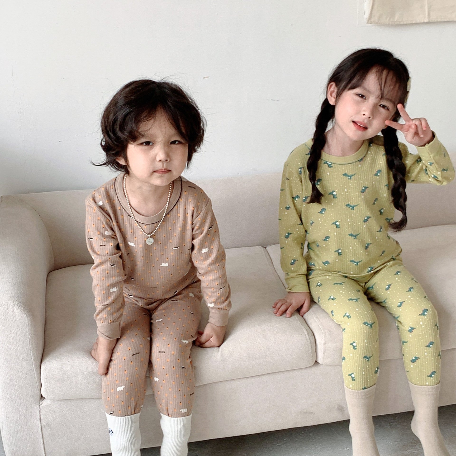 Wholesale Autumn Boys Girls Wear Sleepwears Clothing Sleepwear for Boys Homewear Kids Long Sleeve Pajamas Sets