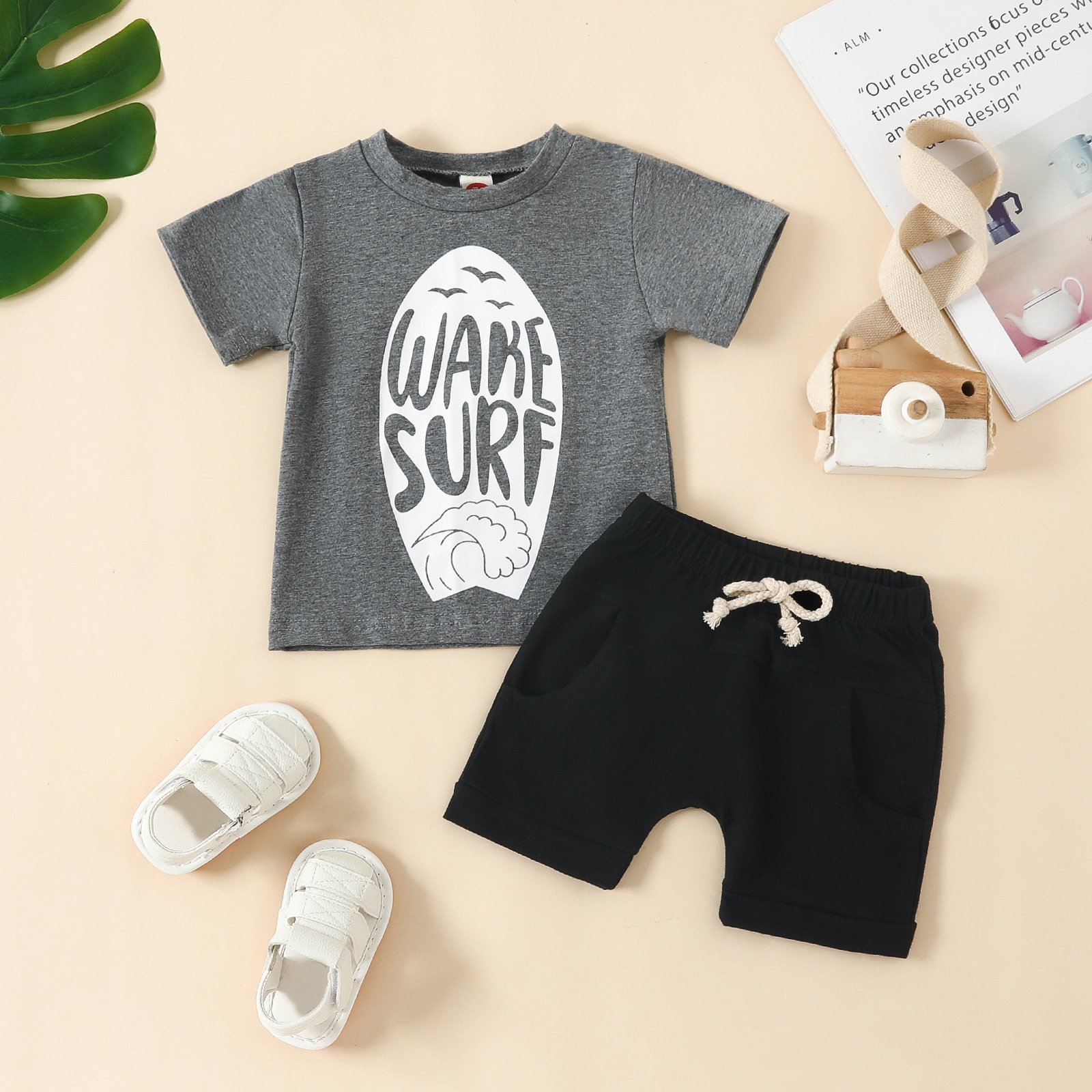 New Arrival Hot Sell Summer Popular Custom Pattern Printed Kids Boys Clothing Sets