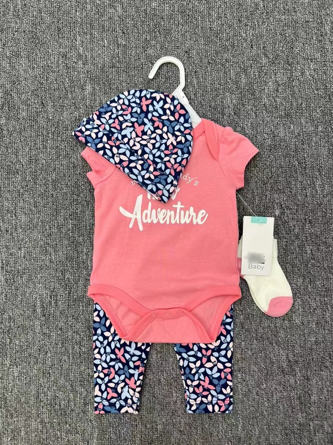 New Arrival Newborn Hat Sleeveless Socks And Pants 4 Piece Sets Newborn Cute Cartoon Sets Baby Cotton Soft Sets