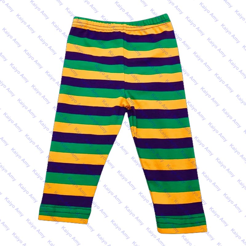 Mardi Gras outfits children raglan long sleeve matching two piece pants set cotton stripe kids boys clothing sets 3-4 years