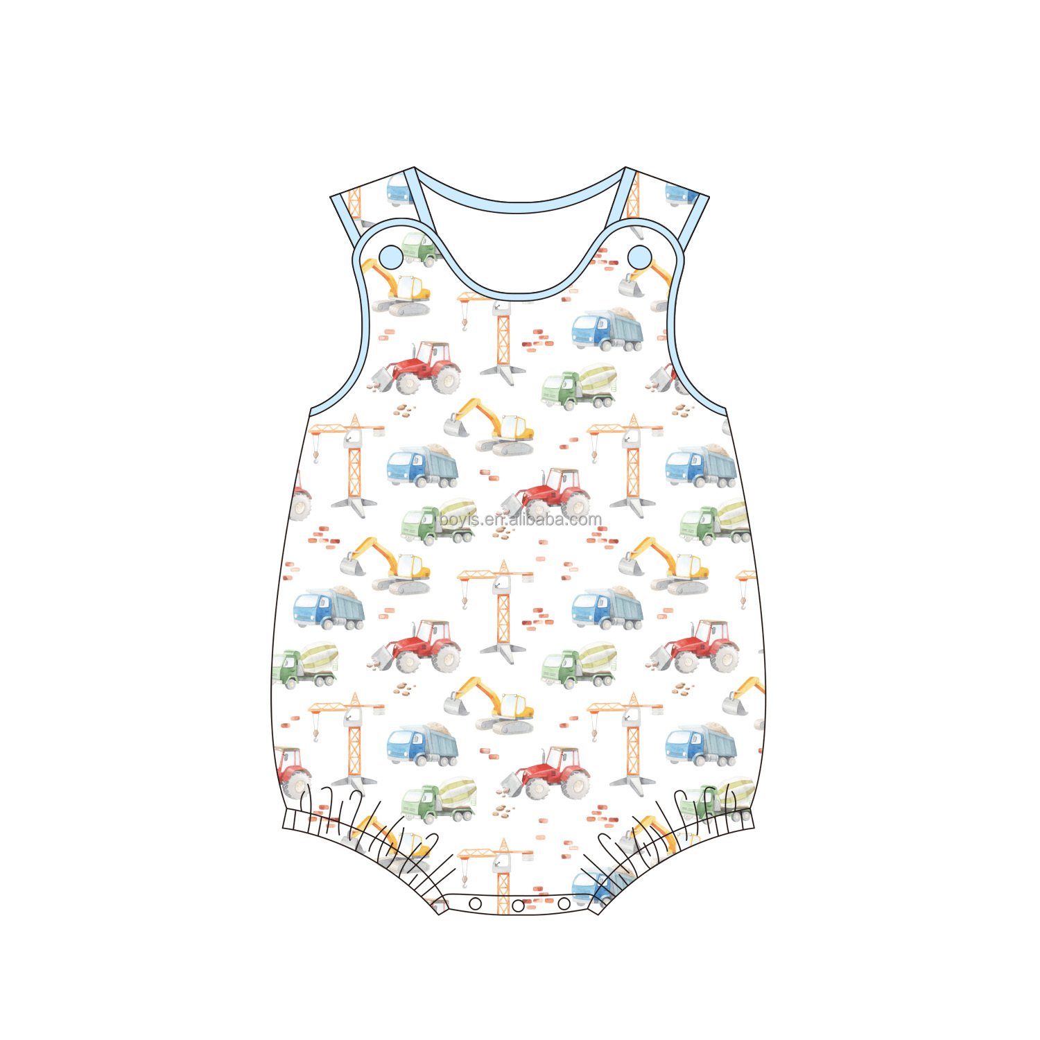 Wholesale Boyis Boys Clothing set with Custom Print Children Boy Summer Excavator Print Family Matching Outfit