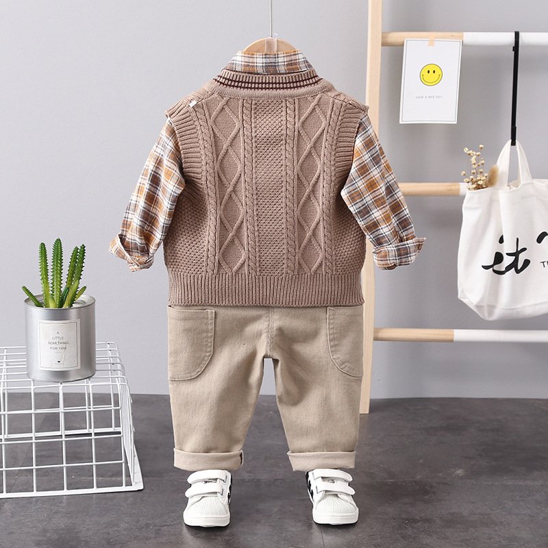 1 2 3 4 5 Year Old infant Clothes Children Formal Wear 3 Piece Kids Dresses for Boys Winter Baby Suit Toddler Boys Clothing Sets