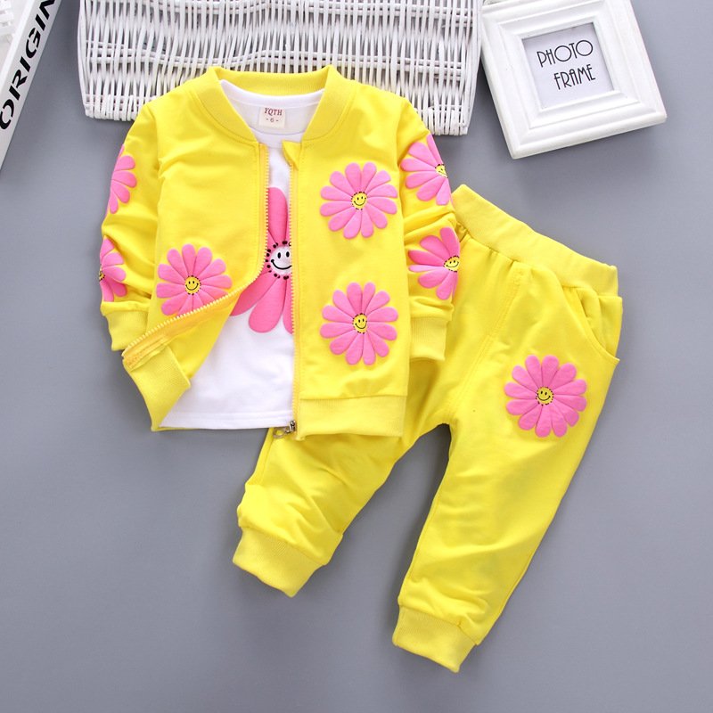 Girls' Set Baby New Coat+Bottom Shirt+Pants Set