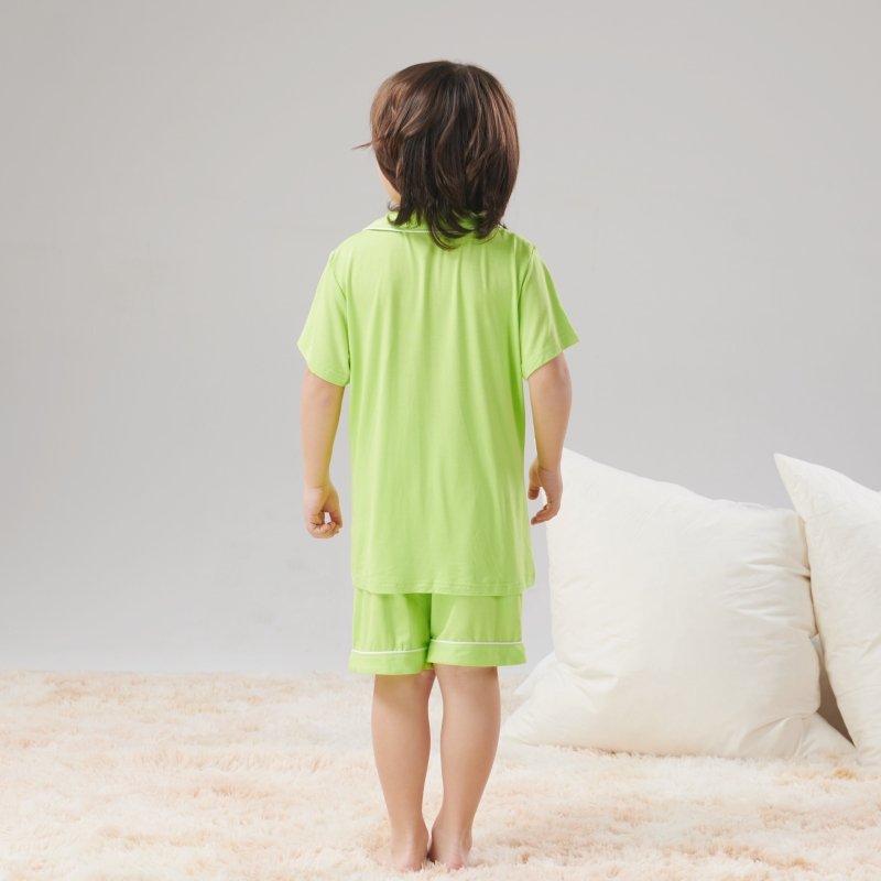 Kids Clothing Wholesale Solid Pure Cotton Short Pijama 2 Piece Toddler Boy clothing set
