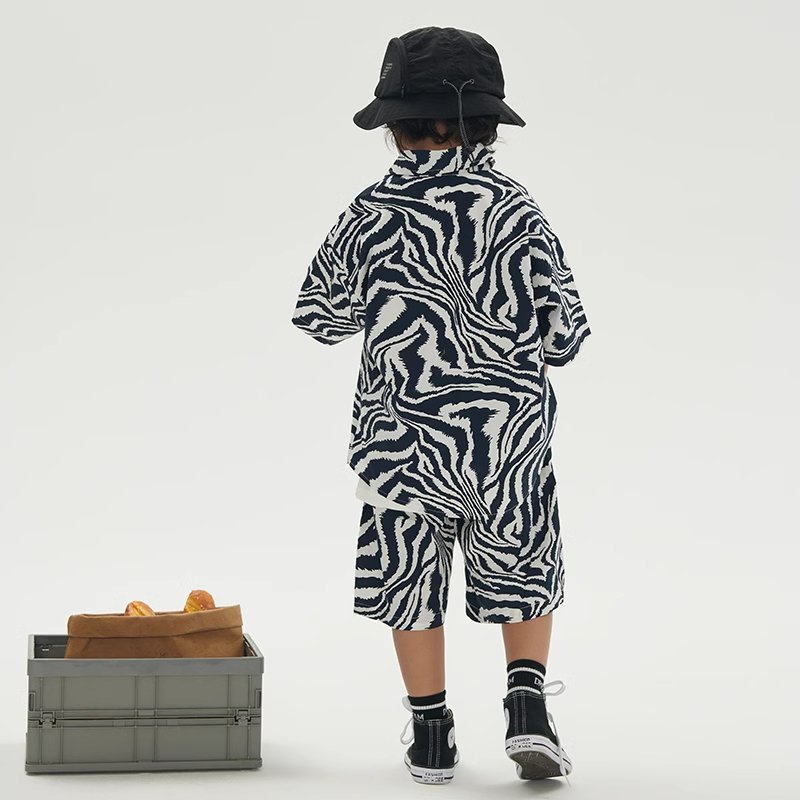 Boys Clothing Sets Vacation Seaside Short-sleeved Shirt Shorts Suit Children's Summer Jpanes Baby Boy Two Piece Clothing Sets