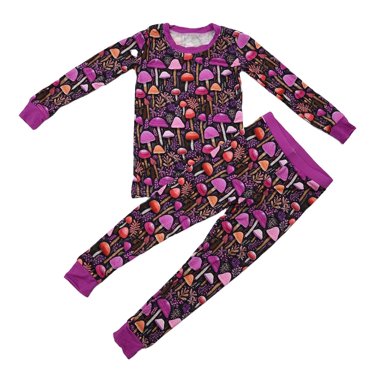 High Quality Custom Kids boys Bamboo Clothes Baby Toddler Halloween Checker Print pajamas set clothing