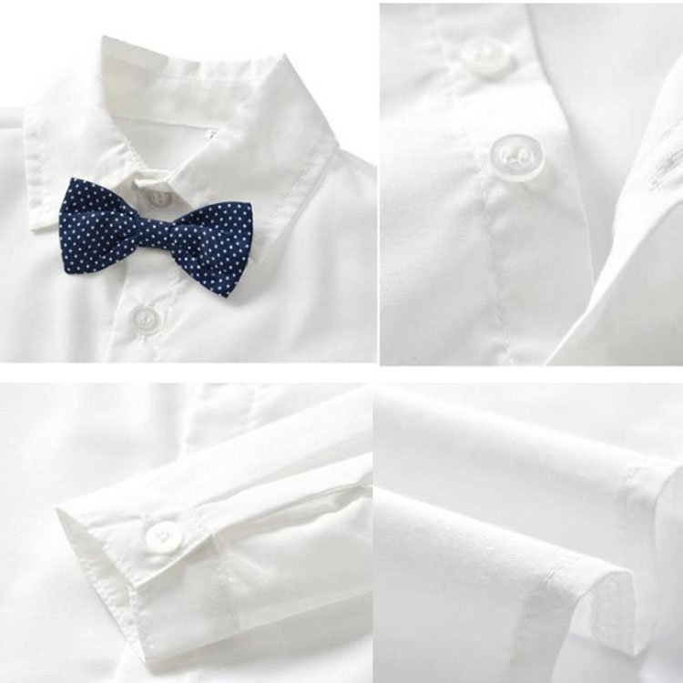 Spring And Autumn New Children's Wear Boys' Suit Three-Piece Gentlemen's And Blue Striped+Bow Tie Boys Baby Clothes Sets