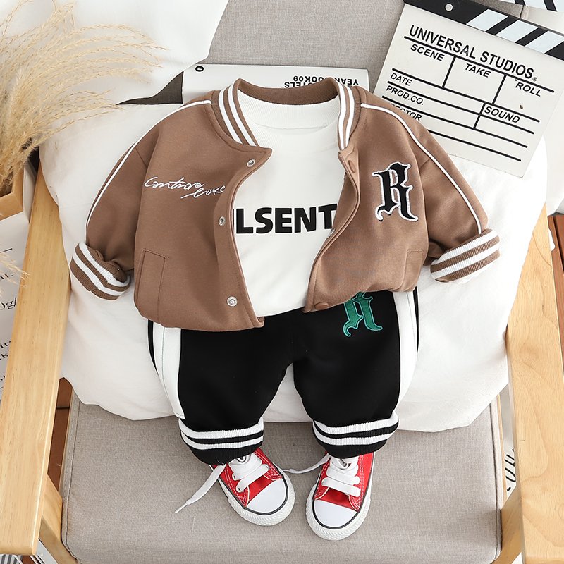 Baby Boy Baseball Suit Spring And Autumn Kids Clothes Two-Piece Set Unisex 1-5 Years casual jacket Children's Sports Set